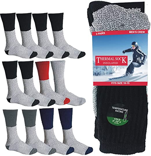 12 Pairs pack Men's Ultra Warm Thermal Winter Socks Thick Boot Socks , –  DIAMOND STAR®