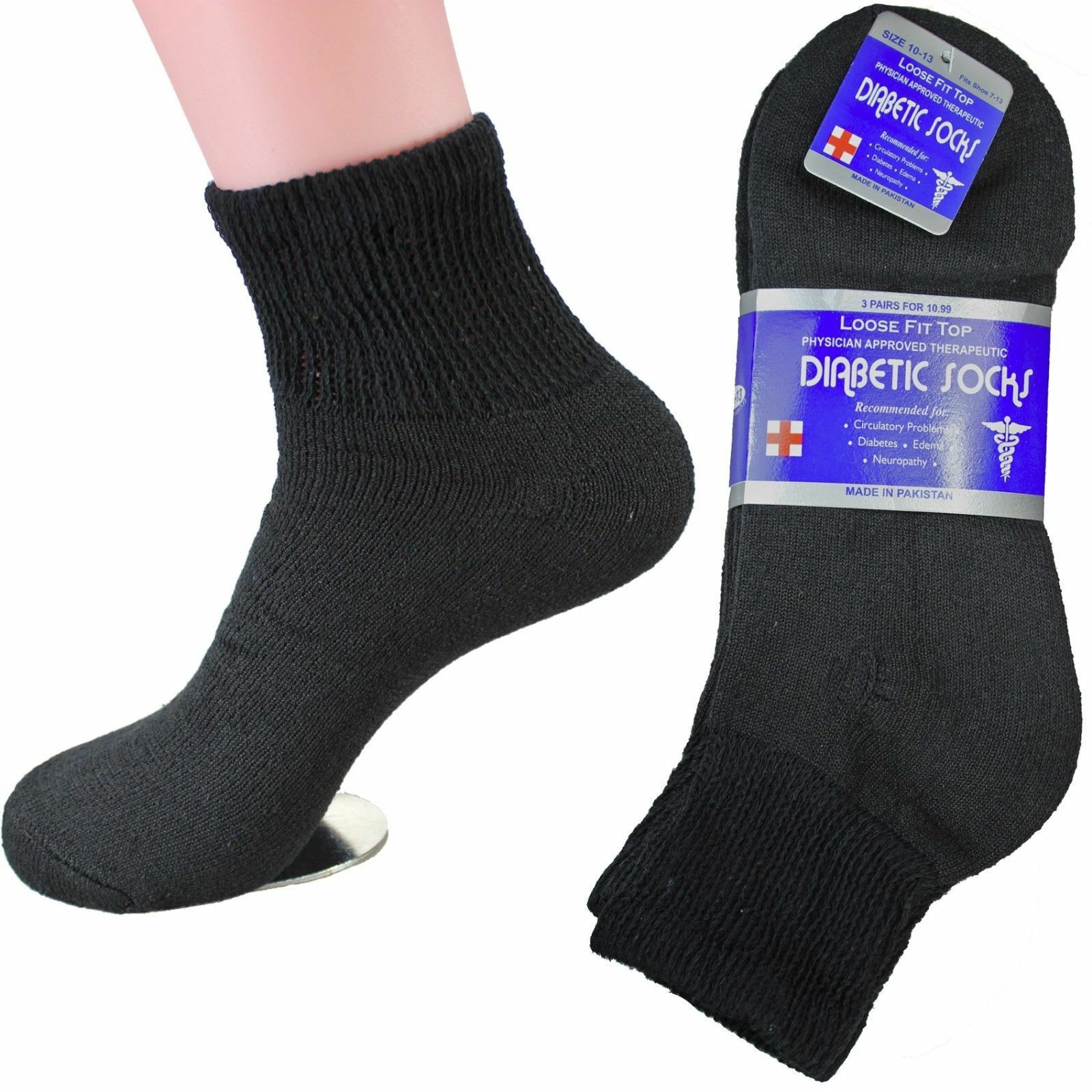 MIJOYDUO 20 Pairs Compression Disposable Socks,Black Low Cut